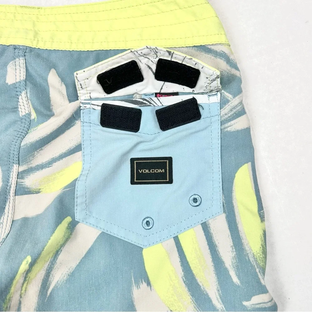 Volcom Boys Blue and Yellow Swim Shorts/Trunks